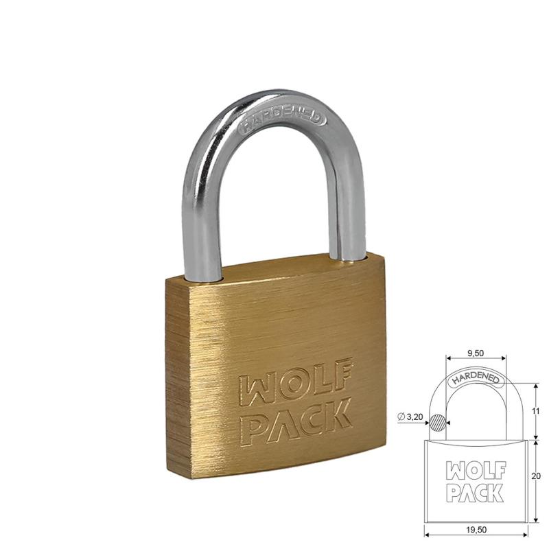 Candado wolfpack laton arco normal 20 mm. Candado wolfpack laton arco normal 20 mm.