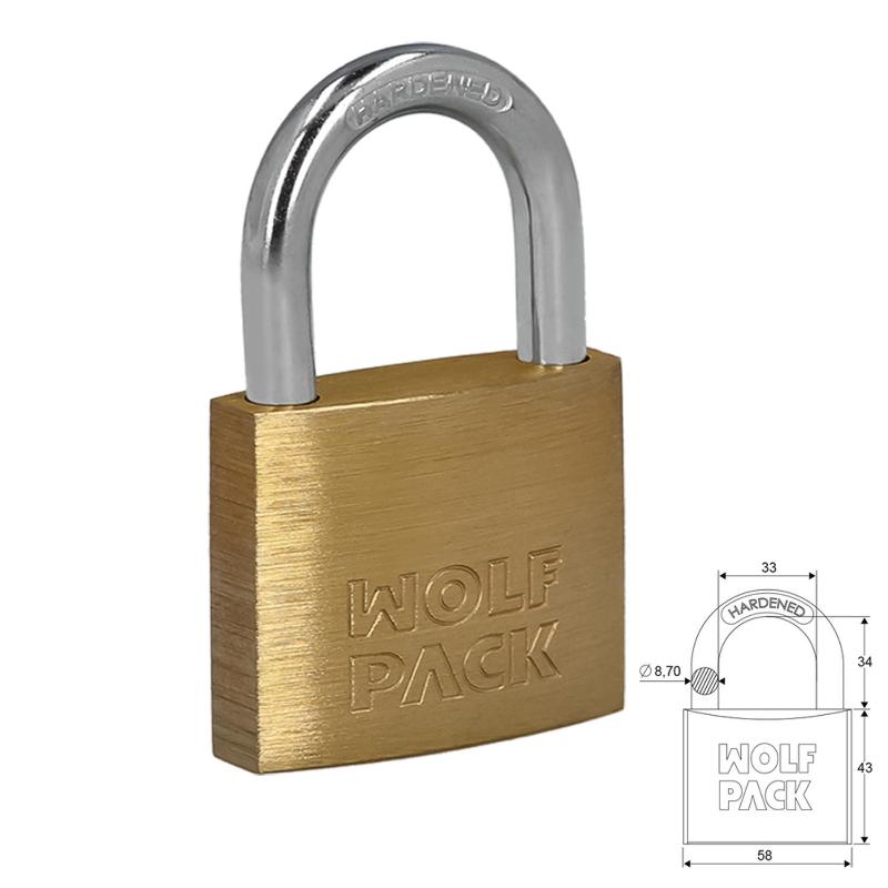 Candado wolfpack laton arco normal 60 mm. Candado wolfpack laton arco normal 60 mm.