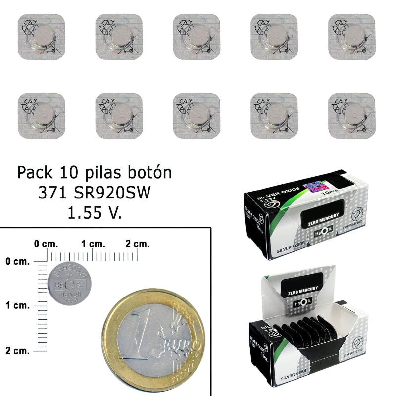 Pila boton oxido de plata 371 / sr920sw (caja 10 pilas) Pila boton oxido de plata 371 / sr920sw (caja 10 pilas)
