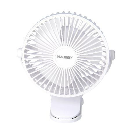 VENTILADOR CON CLIP SOBREMESA Ø 15 CM. RECARGABLE
