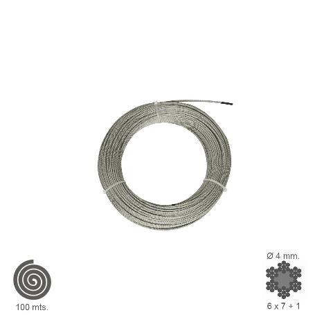 CABLE GALVANIZADO   4  MM. (ROLLO 100 METROS) NO ELEVACION