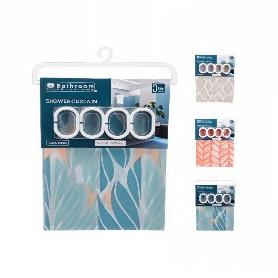 CORTINA BAÑO 180X180 CM PEVA SURTIDA