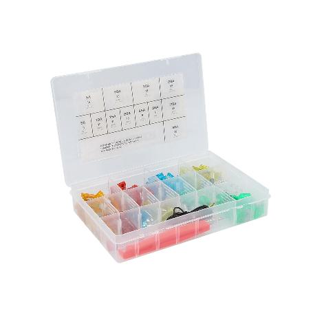 KIT DE FUSIBLES DE COCHE, 150 PCS, EXTRACTOR DE FUSIBLES PARA COCHE, CARAVANAS, FURGONETA, MOTO, BARCOS (5A 10A 15A