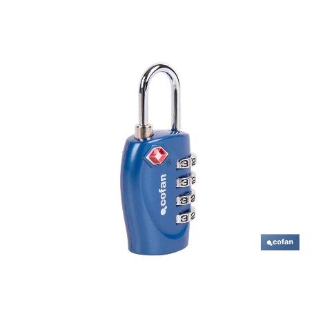 CANDADO COMBINACIÓN EQUIPAJE TSA 4 DÍGITOS 30 MM