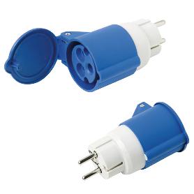 ADAPTADOR INDUSTRIAL SCHUKO CETAC SIMPLE 2P CON TAPA