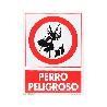 CARTEL 29,7X21 CM PERRO PELIGROSO 3030