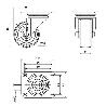 RUEDA GIRATORA PLACA INOX.10ZVLI80-TT RESINA NEGRA EJE LISO