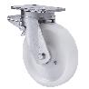 RUEDA GIRATORA PLACA FRENO 10SLRFD150-FT NYLON BLANCO EXTRAFUERTE EJE LISO