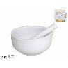 MORTERO PORCELANA BLANCA CON VERTEDOR 14,5X15,5X7,2 CMS APTO PARA LIMPIEZA EN LAVAVAJILLAS