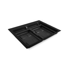 EMUCA BASE PARA CONTENEDORES DE CAJÓN COCINA RECYCLE, 2 HUECOS, MÓDULO 600MM, PLÁSTICO, NEGRO