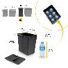EMUCA KIT DE CONTENEDORES DE RECICLAJE PARA CAJÓN DE COCINA RECYCLE ALTURA 266MM, 2X7LITROS, PLÁSTICO, NEGRO
