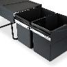 EMUCA CONTENEDOR DE RECICLAJE PARA FIJACIÓN INFERIOR Y EXTRACCIÓN MANUAL EN MUEBLE DE COCINA 2X15LITROS, PLÁSTICO, 