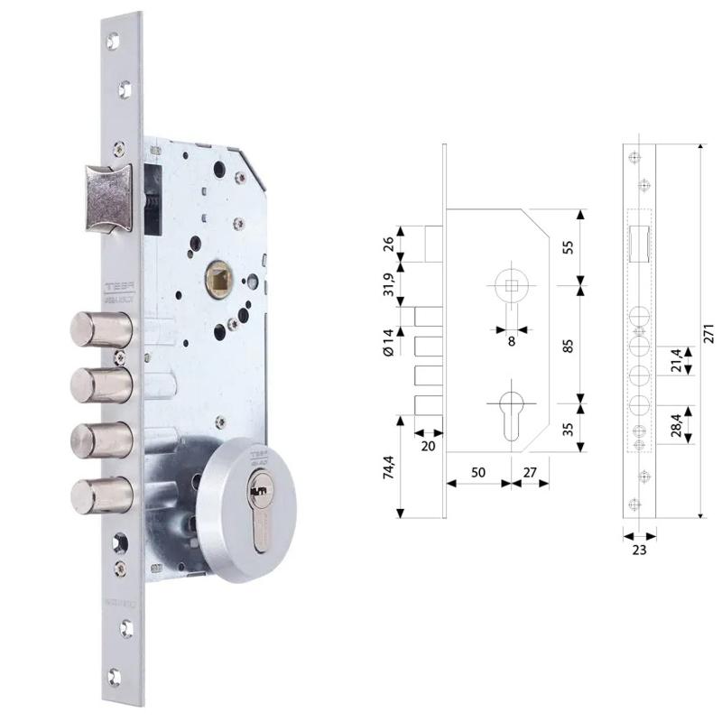 Cerradura de Seguridad Monopunto TESA R100B