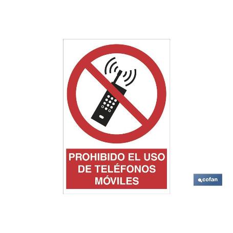 SEÑAL POLIESTIRENO 297X210 MM. PROHIBIDO EL USO DE TELÉFONOS MÓVILES