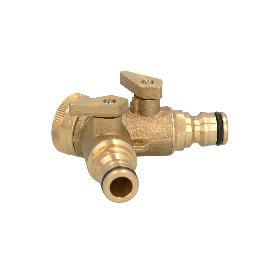 ADAPTADOR MANGUERA LATON 2 TOMAS PARA GRIFO 3/4