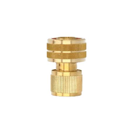 CONECTOR MANGUERA CON FUNCIÓN STOP FABRICADO EN LATON  3/4 HEMBRA, ADAPTADOR GRIFO, CONECTOR GRIFO A CONECTOR RAPID