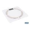 BÁSCULA DE BAÑO DIGITAL BLANCA CON PANTALLA LCD, USB Y MEDICIÓN IMC DE GRASA VISCERAL 30 X 30 X 2,2 CM
