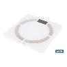 BÁSCULA DE BAÑO DIGITAL BLANCA CON PANTALLA LCD, USB Y MEDICIÓN IMC DE GRASA VISCERAL 30 X 30 X 2,2 CM