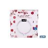 BÁSCULA DE BAÑO DIGITAL BLANCA CON PANTALLA LCD, USB Y MEDICIÓN IMC DE GRASA VISCERAL 30 X 30 X 2,2 CM