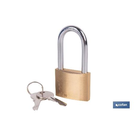 CANDADO LATÓN A/LARGO QUALITY PLUS 50MM LLAVES IGUALES