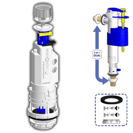 TECNO KIT MECANISMO SIMPLE DESCARGA INTERRUMPIBLE+FLOTADOR 71772