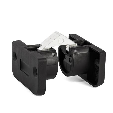 BISAGRA INVISIBLE KIRMA MARRÓN, NEGRO, GRIS PARA MESA PLEGABLE ACABADO NEGRO