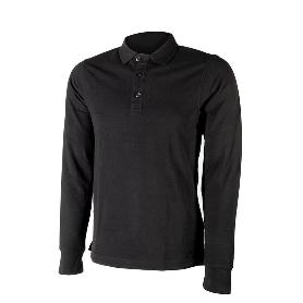 POLO PIQUE MANGA LARGA CUELLO CANALÉ VARIOS COLORES TALLA S-XXL COLOR ROPA COLOR NEGRO TALLA S