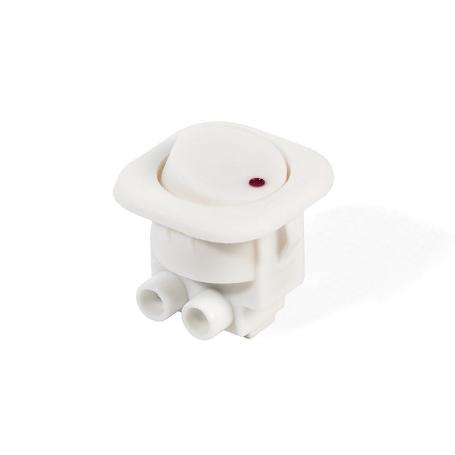 INTERRUPTOR UNIPOLAR DYAL BLANCO P/EMBUT  ON/OFF. FIJACION TORNILLO.