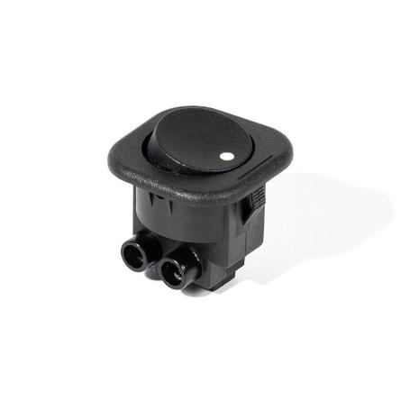 INTERRUPTOR UNIPOLAR DYAL NEGRO P/EMBUT  ON/OFF. FIJACION TORNILLO.