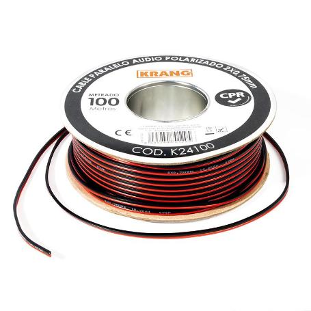 PARALELO BICOLOR 2X0,75 ROJ/NEG ROLLO 100M