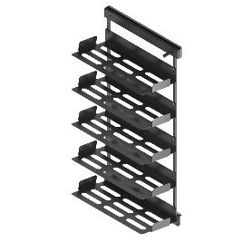 ZAPATERO BASTIDOR EXTRAÍBLE CHIC CON GUÍAS LATERALES - ACERO ANTRACITA EN 2 ALTURAS Y AMBAS MANOS MANO IZQUIERDA AL