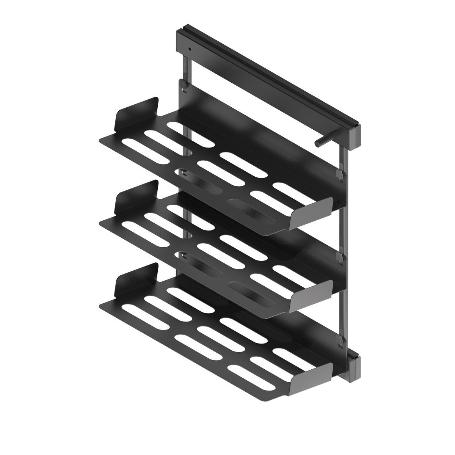 ZAPATERO BASTIDOR EXTRAÍBLE CHIC CON GUÍAS LATERALES - ACERO ANTRACITA EN 2 ALTURAS Y AMBAS MANOS MANO IZQUIERDA AL