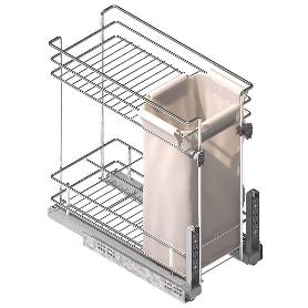 MÓDULO BOTELLERO/PANERO CLASSIC EXTRAÍBLE CON GUÍAS SLOW - PARA MUEBLE DE 300 MM, CIERRE SUAVE Y BOLSA PARA PAN MOD