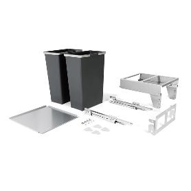 CUBO BASURA EXTRAÍBLE ECOLÓGICO MEILA M300 1X35L. ANT GUIA GRASS EXTRACCIÓN TOTAL CIERRE AMORT., C/TAPA. MODULO MOD