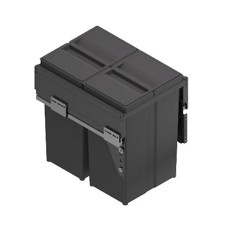 CUBO DE BASURA EXTRAÍBLE PARA RECICLAR. ECOLÓGICO. MODELO GILA MODULO MODULO 600 CAPACIDAD GILA 2X40L