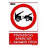 CARTEL PROHIBIDO APARCAR LLAMAMOS GRUA 30X21 CM.