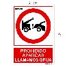 CARTEL PROHIBIDO APARCAR LLAMAMOS GRUA 30X21 CM.