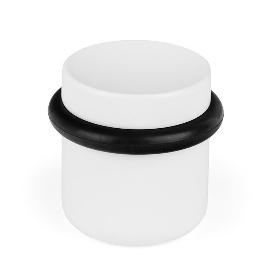 TOPE DE PUERTA EN ZAMAK MODELO LUV 36×35 MM EN NIQUEL CEPILLADO, LATÓN CAVA, BLANCO MATE O NEGRO MATE - DISEÑO COMP