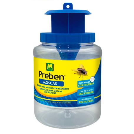 MASSO TRAMPA BOTE  REUTILIZABLE  PARA MOSCAS CON RECAMBIO 1 U 13 ØX18 CM  231716