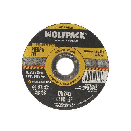 DISCO CORTE ABRASIVO PIEDRA FINO Ø 115 X Ø 22 MM. ESPESOR 1,2 MM. DISCO RADIAL / AMOLADORA UNIVERSAL CON TODAS LAS 