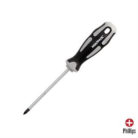 DESTORNILLADOR PHILLIPS ACERO S2 MANGO TPR BIMATERIAL. MEDIDA PH 1 X Ø 5,0 X 100 MM.  DIN5262.