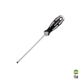 DESTORNILLADOR PLANO ESTAMPADO ACERO S2 MANGO TPR BIMATERIAL. MEDIDA 1,0 X Ø 5,5 X 150 MM.  DIN5265