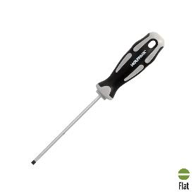 DESTORNILLADOR PLANO VACIADO ACERO S2 MANGO TPR BIMATERIAL. MEDIDA 0,8 X Ø 4,0 X 100 MM.  DIN5265