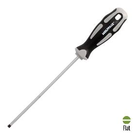 DESTORNILLADOR PLANO VACIADO ACERO S2 MANGO TPR BIMATERIAL. MEDIDA 1,0 X Ø 5,0 X 150 MM.  DIN5265