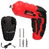 ATORNILLADOR 4 V. CON LED, FUNDA Y 5 DESTORPUNTAS, BATERIA RECARGABLE USB