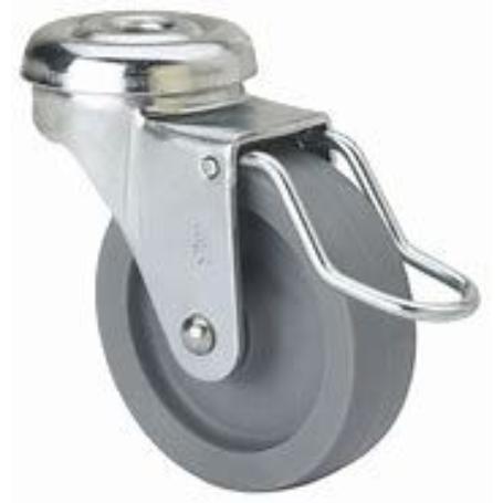 RUEDA PVC CON AGUJERO 40 MM. CON FRENO 17285