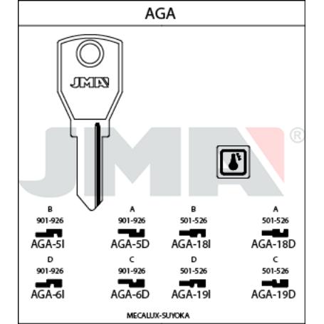 LLAVES JMA TIPO B MOD AGA- 5D (CAJA 50 UNIDADES)