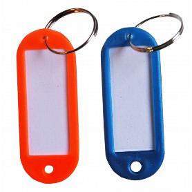 LLAVERO PLASTICO PORTAETIQUETAS 20X55MM+ANILLA AMARILLO A-470-72 (CAJA 100 UNIDADES)