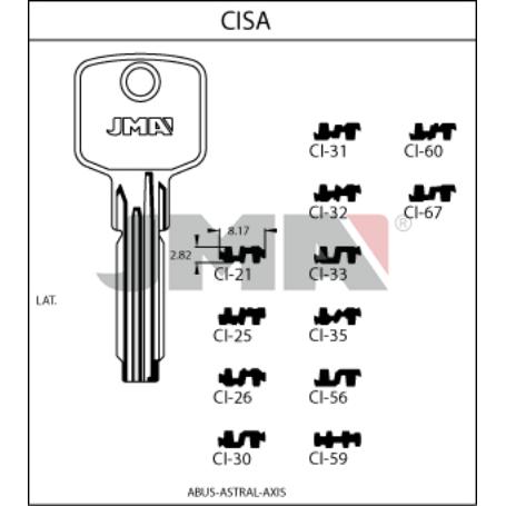 LLAVES JMA SEGURIDAD LATON MOD CI-26
