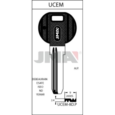 LLAVES JMA SEGURIDAD ALPACA PLASTICO NEGRO MOD UCEM-8D.P